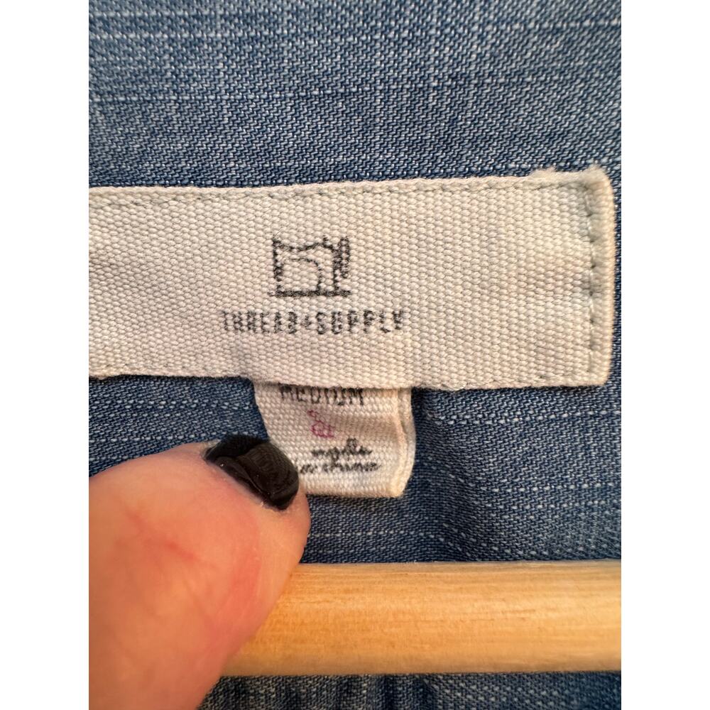 Thread & Supply Tencel Chambray Denim Dress Size Medium - Picture 7 of 7